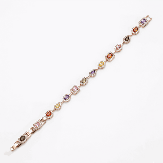 Luxury mixed-cut rainbow stone wristwear fine jewelry Pakistan