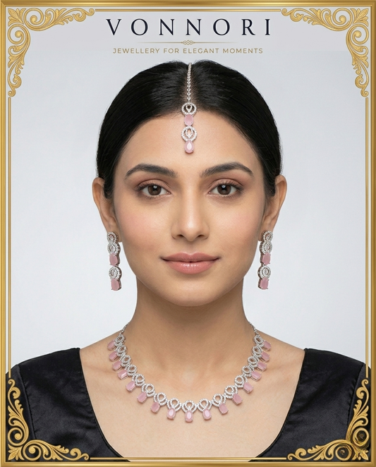 NURVEIL Collection: Rose Ellipse Necklace Set