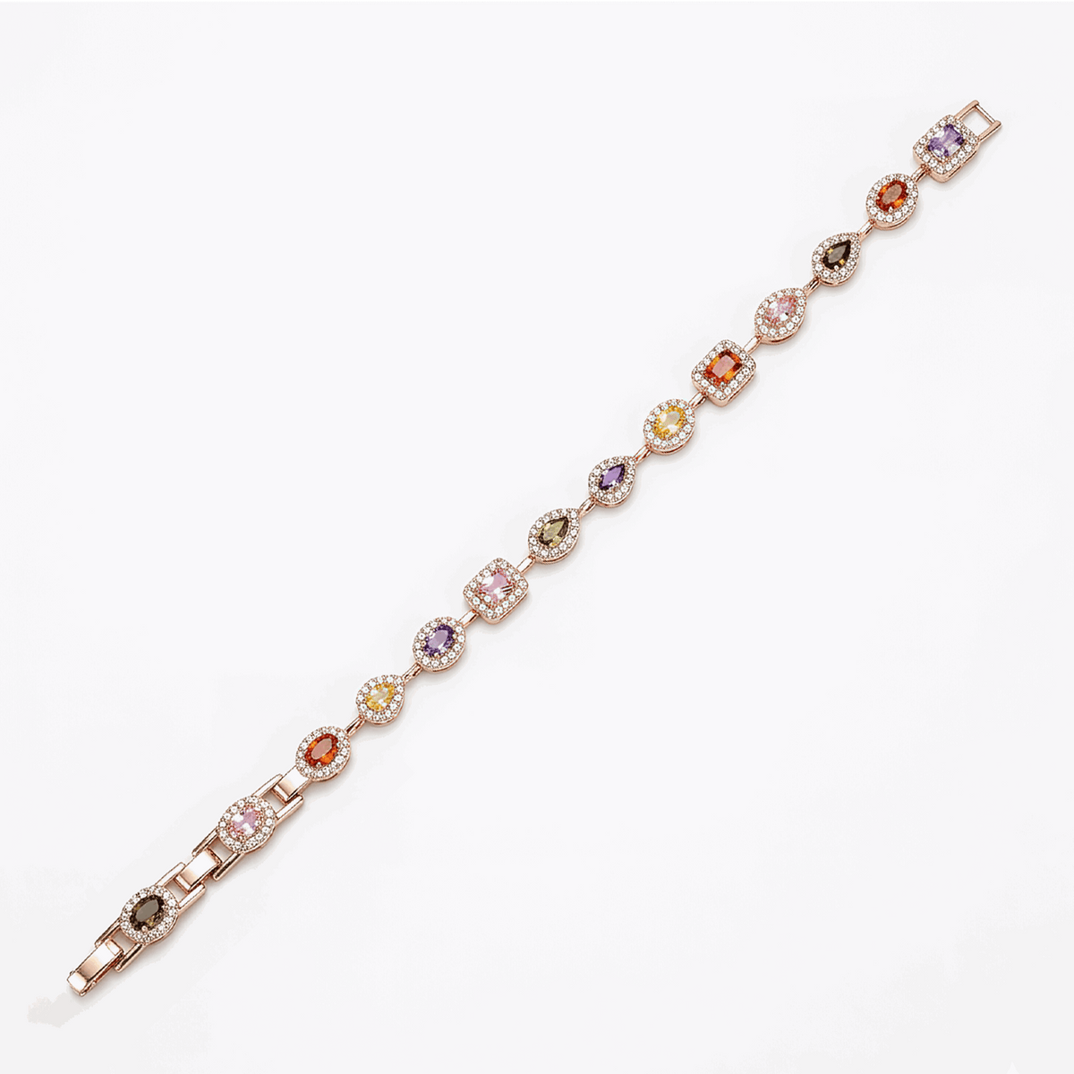 Luxury mixed-cut rainbow stone wristwear fine jewelry Pakistan