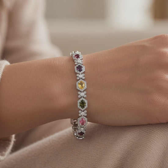 elegant-oval-cut-simulated-gem-bracelet