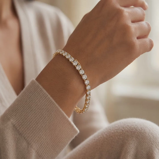 Artisan-cut sparkling diamond-alternative luxury bracelet gift for her